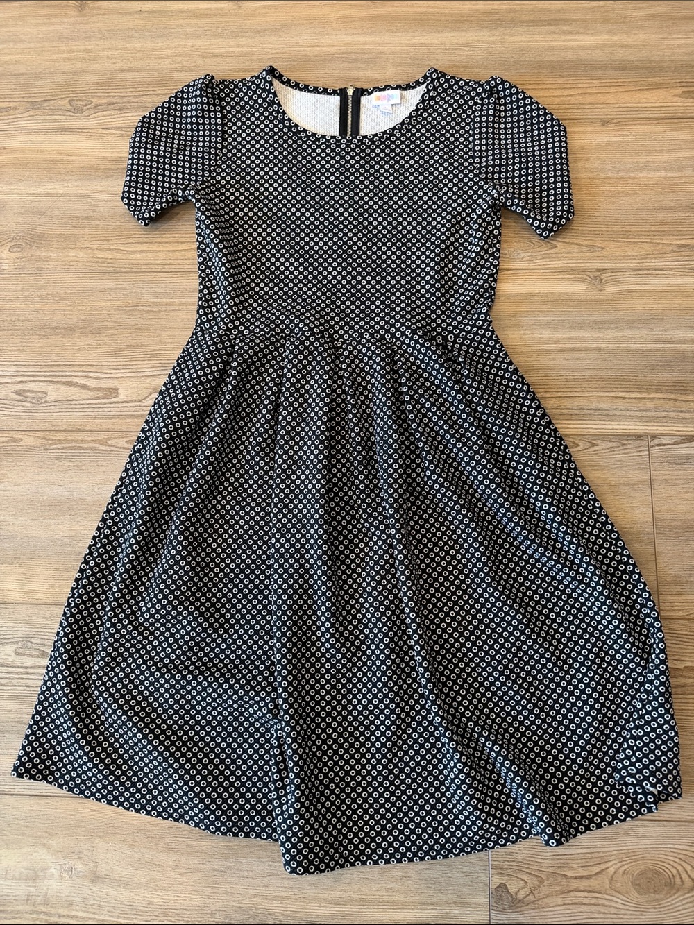 LuLaRoe Black and White Geo Print Midi Dress